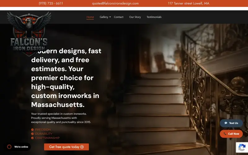 Site da Falcons Iron Design